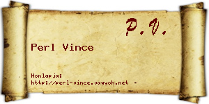 Perl Vince névjegykártya